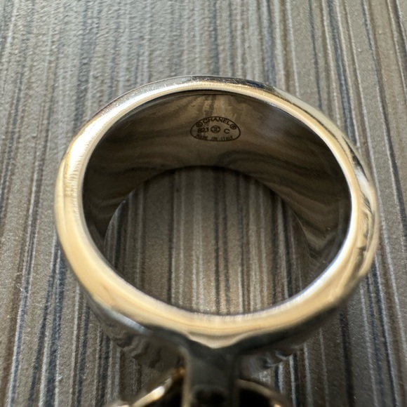 🪴Markdown🪴Chanel flap bag Ring handbag ring black gold flap bag charm ring - Picture 7 of 9